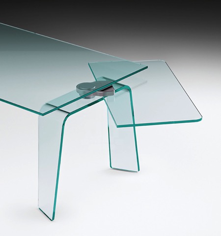 伸展结构的玻璃桌